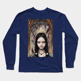 Wednesday Addams Anime Portrait 3 Long Sleeve T-Shirt